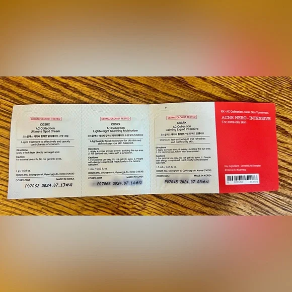 AC Collection COSRX Intensive Set Of 3 Samples New Sealed NWT - Picture 2 of 2